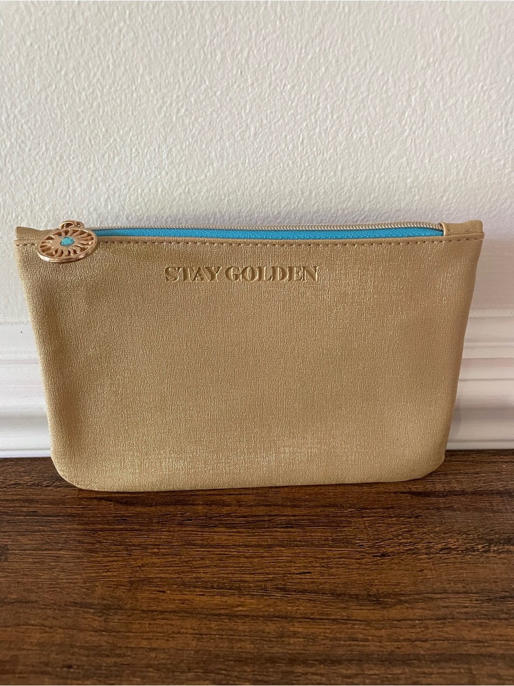 Ipsy Stay Golden Gold Cosmetic Pouch